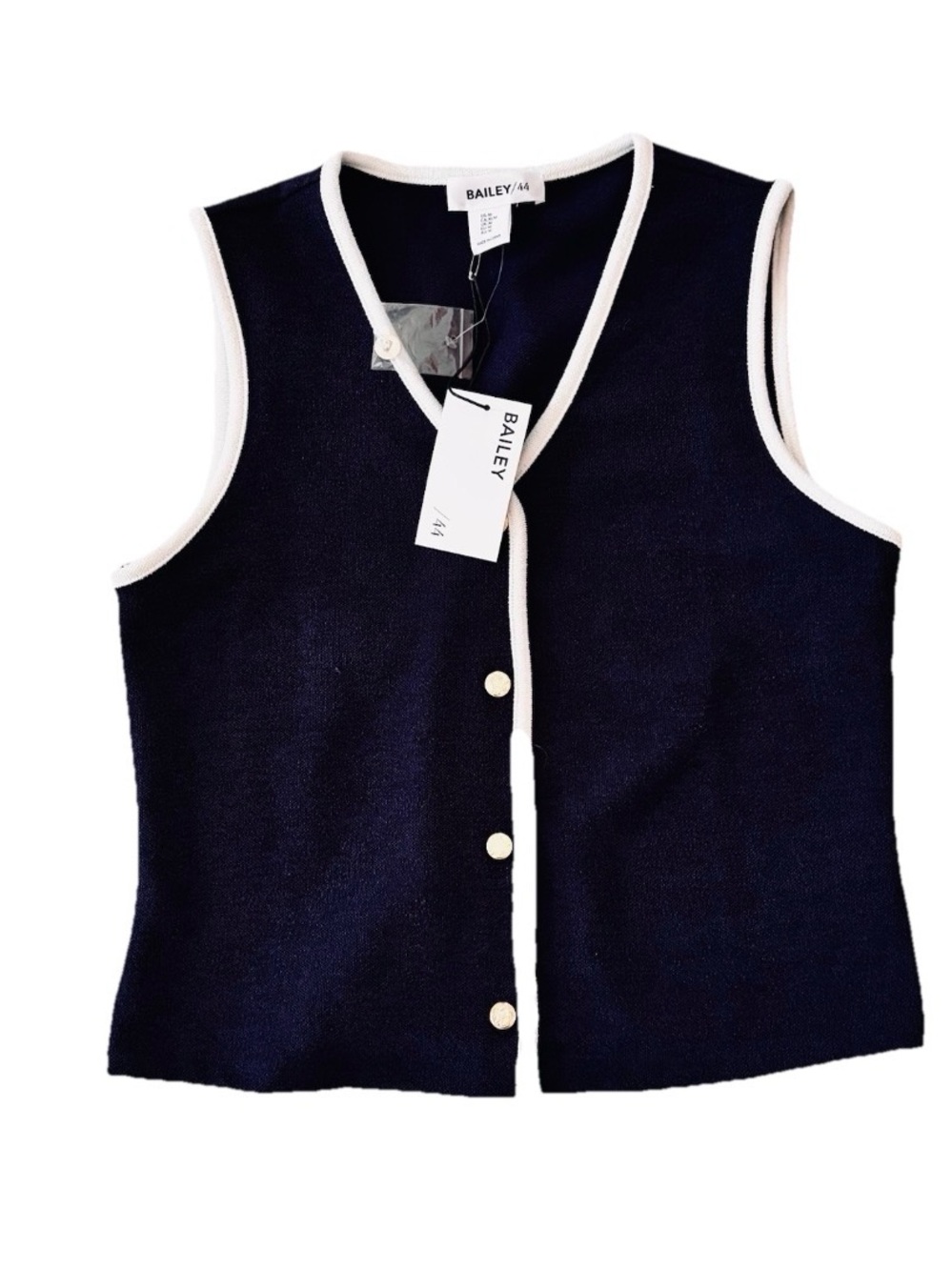 Bailey 44 Women’s Navy Button Vest NWT Medium